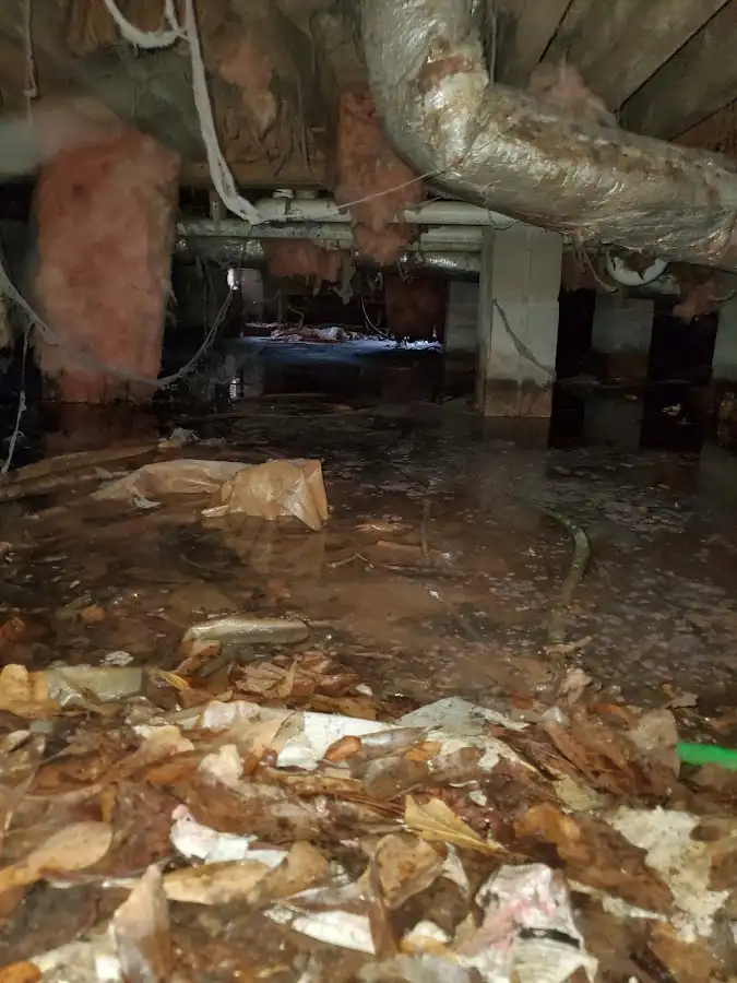 Crawl space flood assessment for Commercial Water Damage Restoration in Williamsville